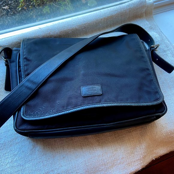 Coach Handbags - Coach black canvas and leather messenger bag
